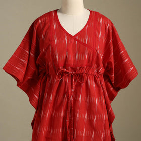 Red - pochampally ikat weave cotton kaftan (medium) 30