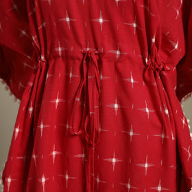Red - pochampally ikat weave cotton kaftan (medium) 36