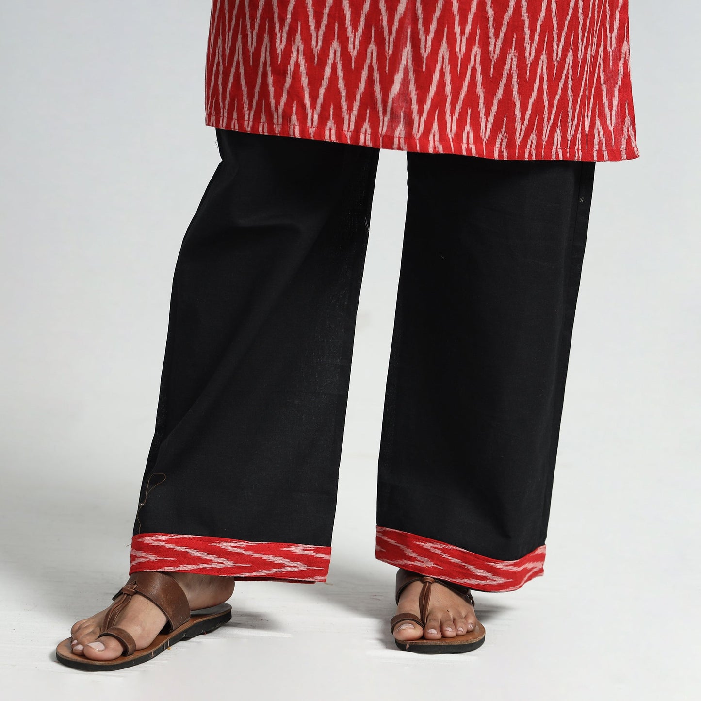 Pochampally Ikat Kurta with Palazzo & Dupatta Set