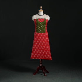 Pochampally ikat weave cotton patchwork unstitched kurta