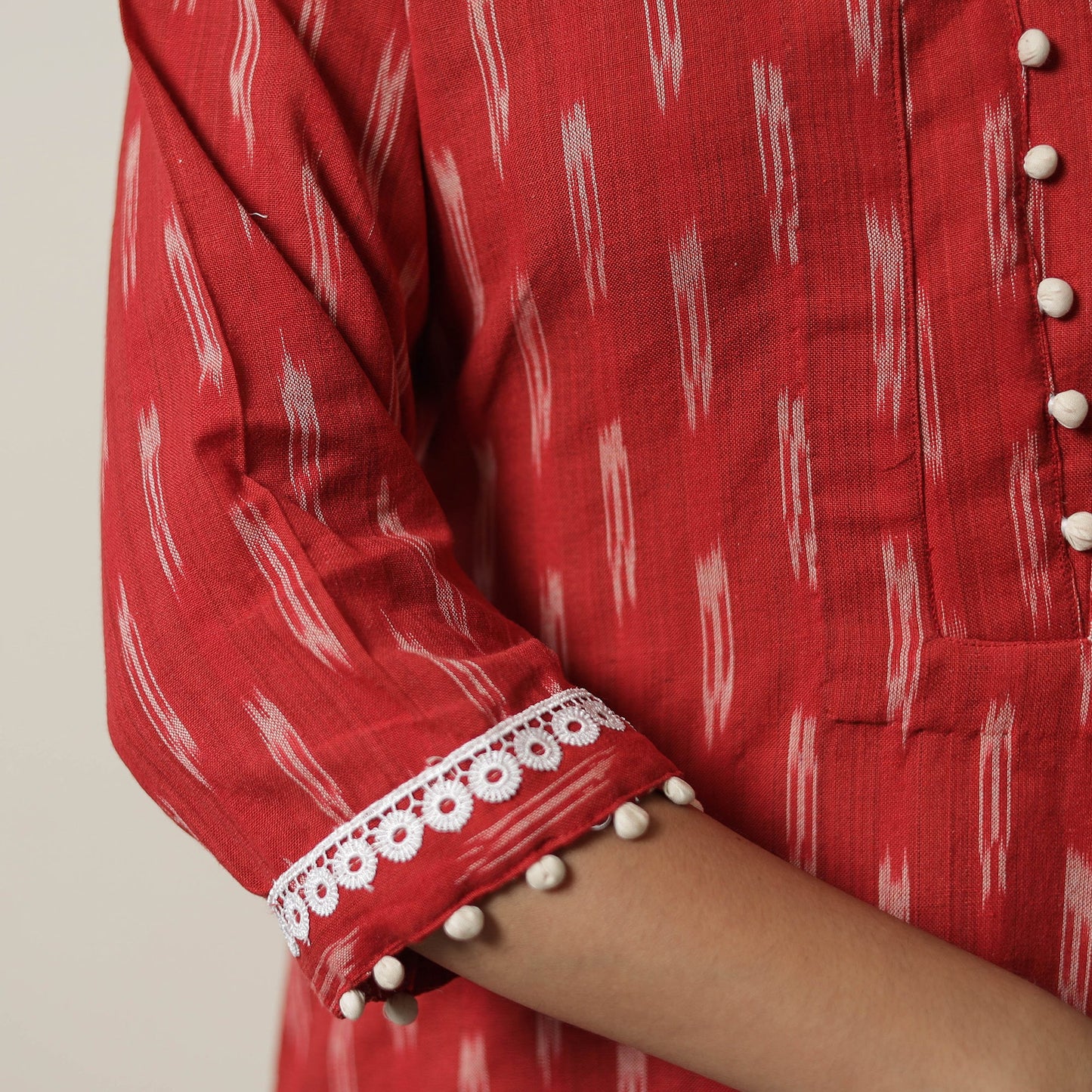  Pochampally Ikat Weave Cotton Straight Kurta 11 Online at iTokri.com