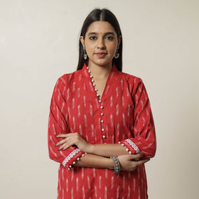  Pochampally Ikat Weave Cotton Straight Kurta 11 Online at iTokri.com