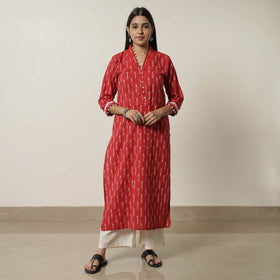  Pochampally Ikat Weave Cotton Straight Kurta 11 Online at iTokri.com