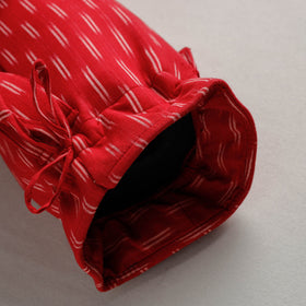 Red Pochampally Ikat Cotton Yoga Mat Bag 