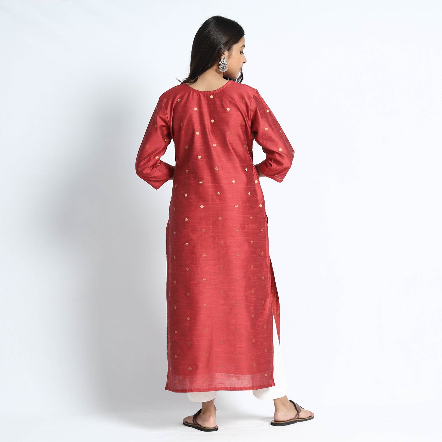 silk straight kurta