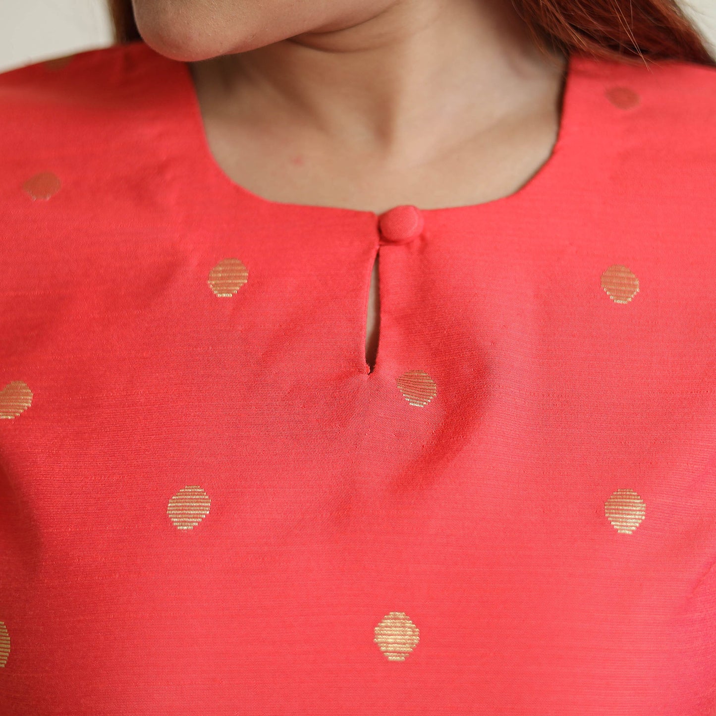  Polka Zari Buti Spun Dupion Silk Long Straight Kurta 39 