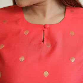  Polka Zari Buti Spun Dupion Silk Long Straight Kurta 39 