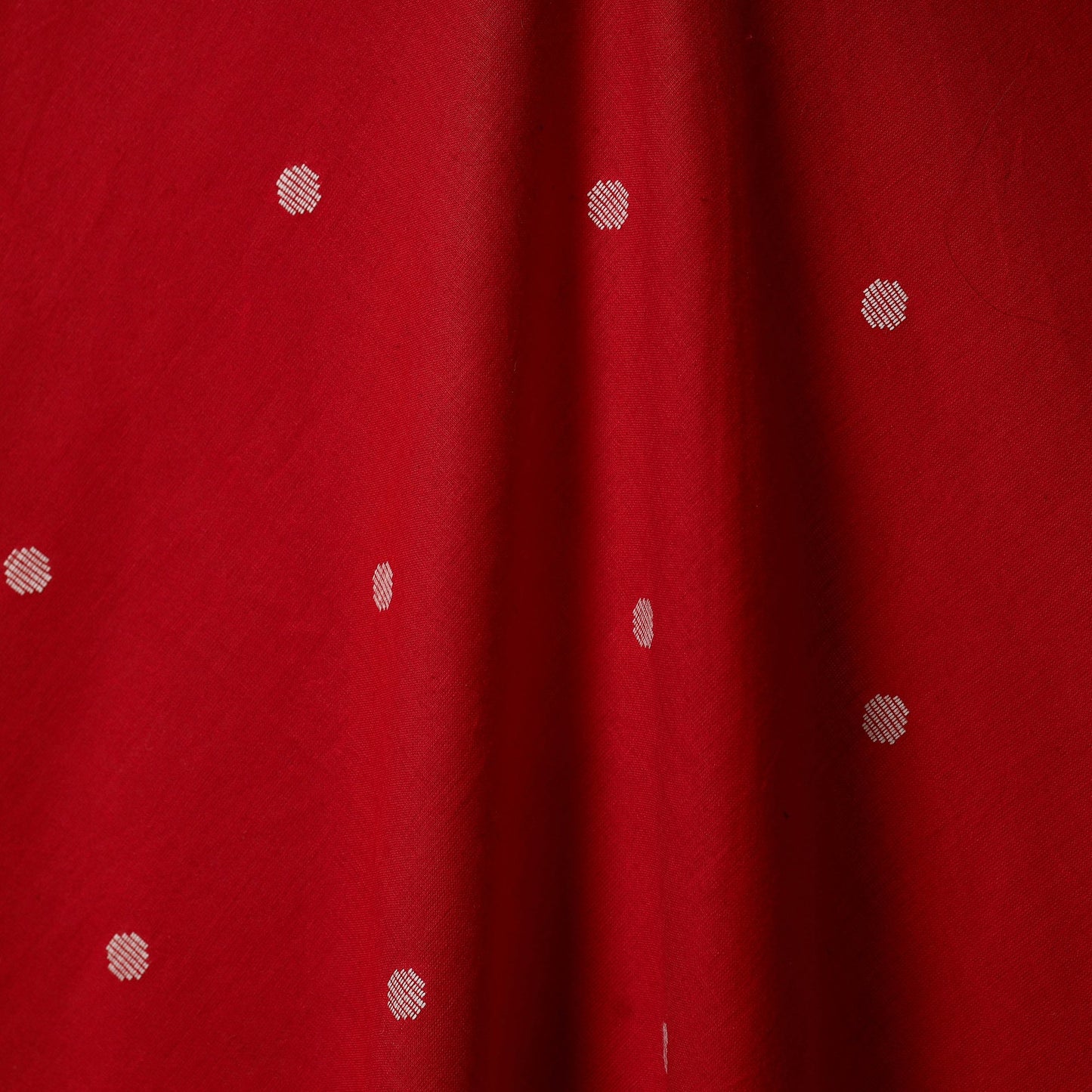 Red - prewashed cotton jacquard fabric 01 - handcrafted