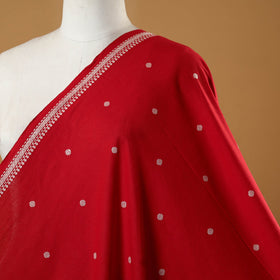 Red - prewashed cotton jacquard fabric 01 - handcrafted