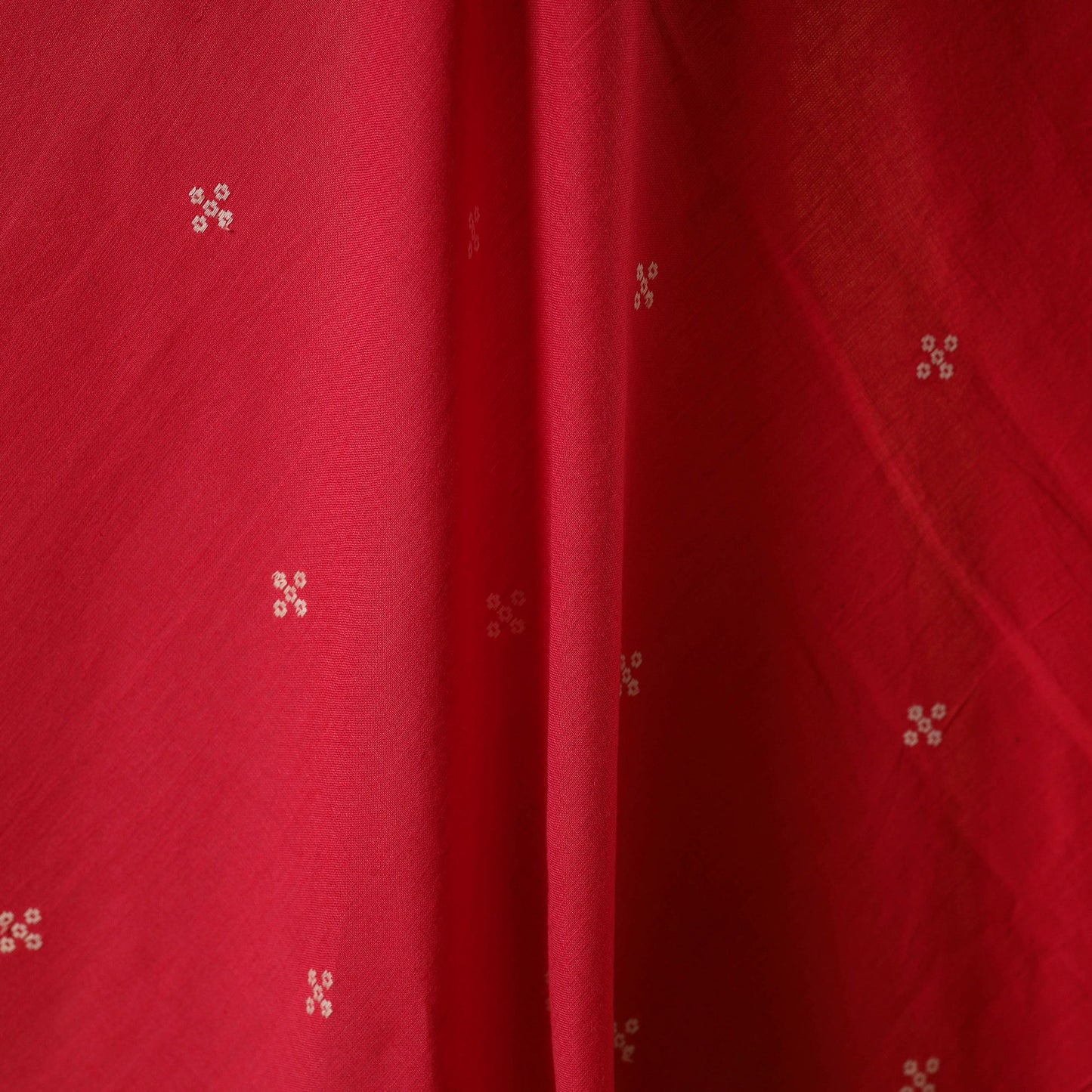 Red - prewashed cotton jacquard fabric 01 - handcrafted