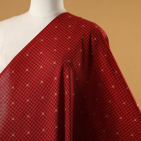 Red - prewashed cotton jacquard fabric 02 - handcrafted