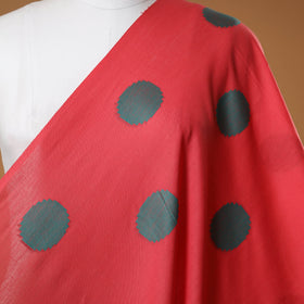 Red - prewashed cotton jacquard fabric 03 - handcrafted