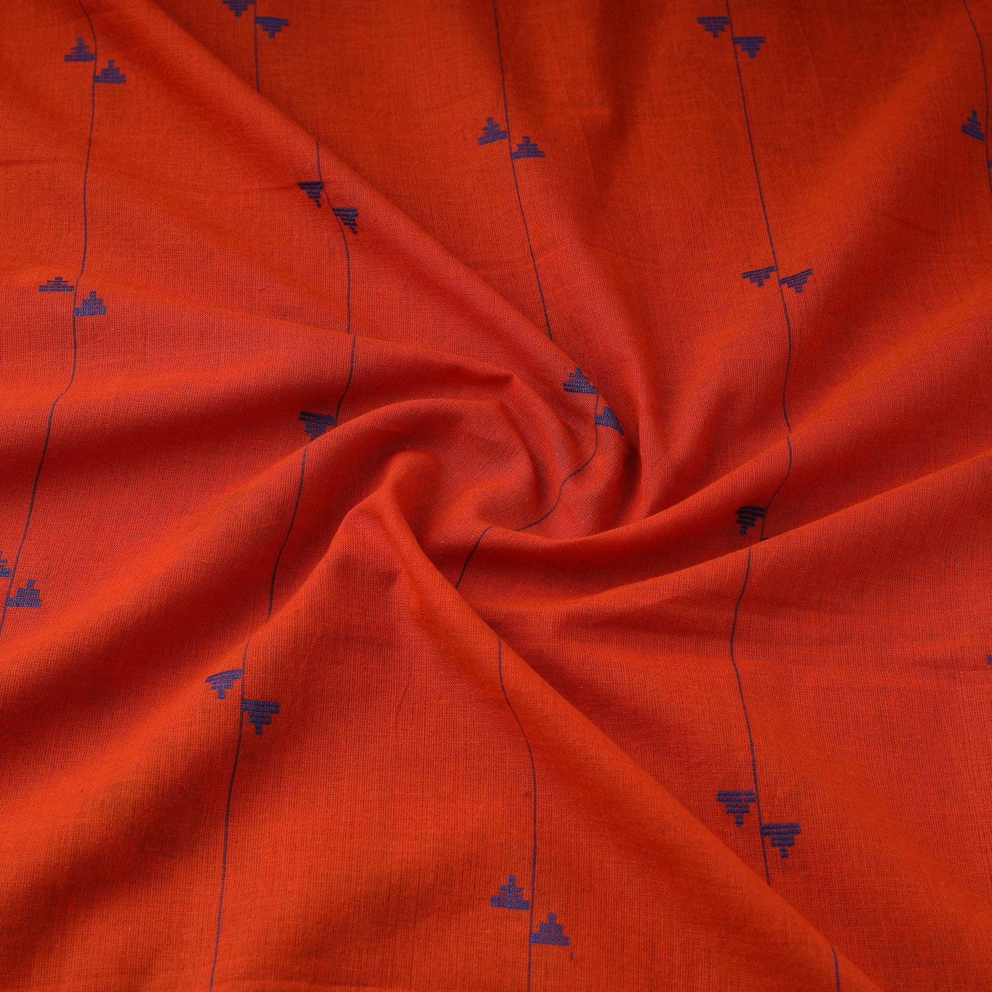 Red - prewashed cotton jacquard fabric 03 - handcrafted