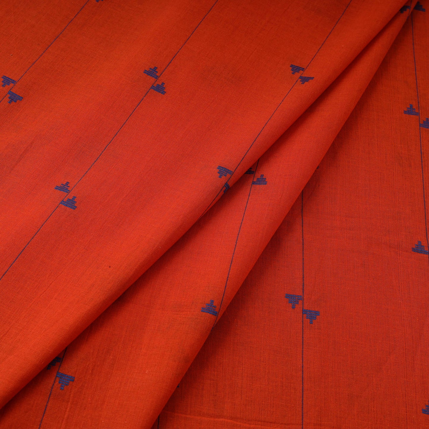 Red - prewashed cotton jacquard fabric 03 - handcrafted