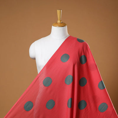 Red - prewashed cotton jacquard fabric 03 - handcrafted