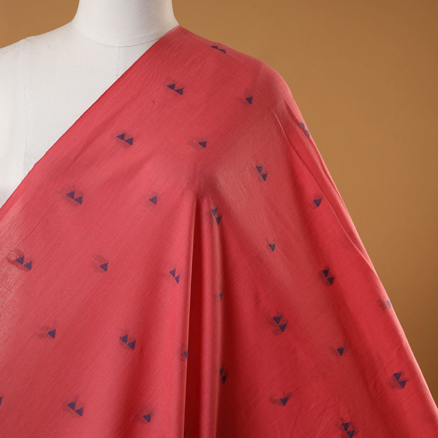 Red - prewashed cotton jacquard fabric 03 - handcrafted