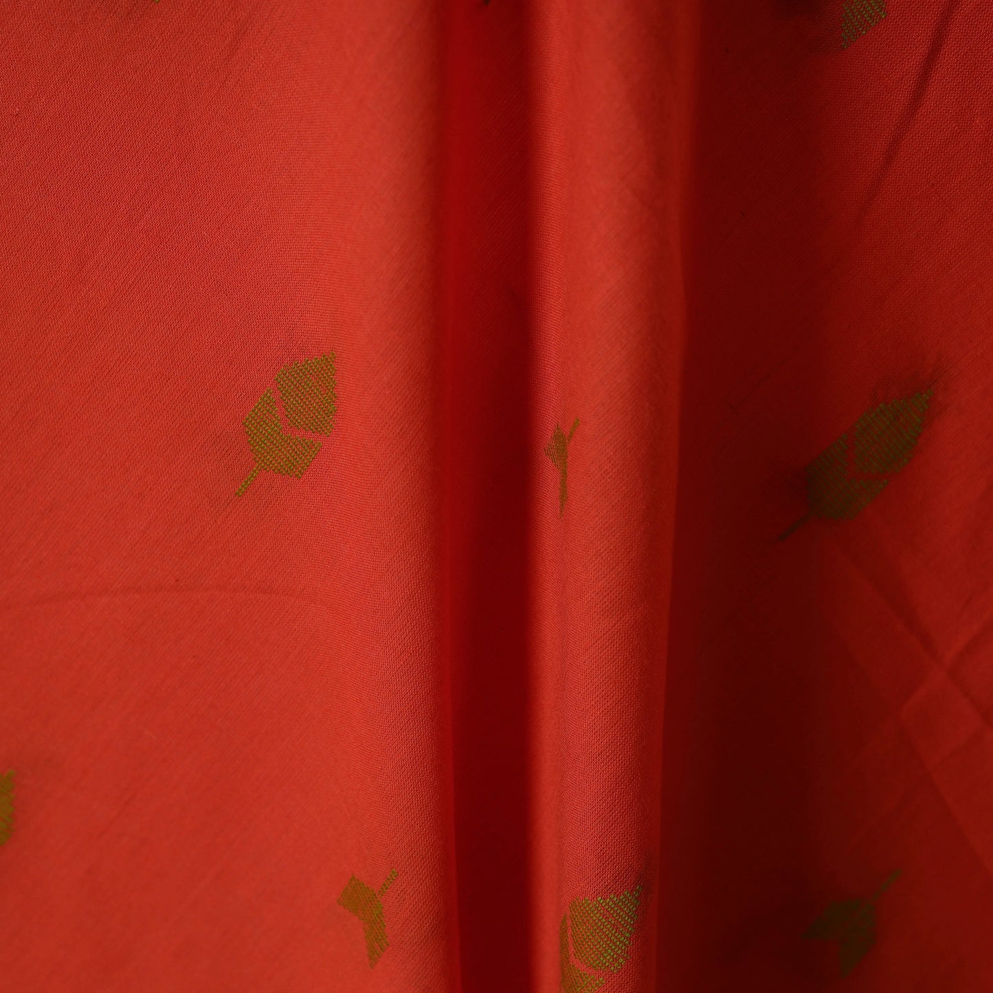 Red - prewashed cotton jacquard fabric 04 - handcrafted