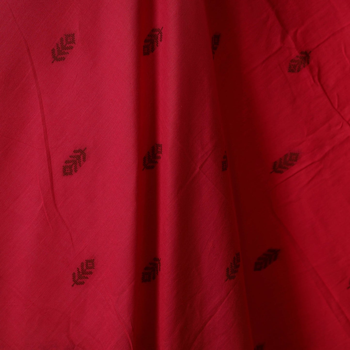 Red - prewashed cotton jacquard fabric 04 - handcrafted