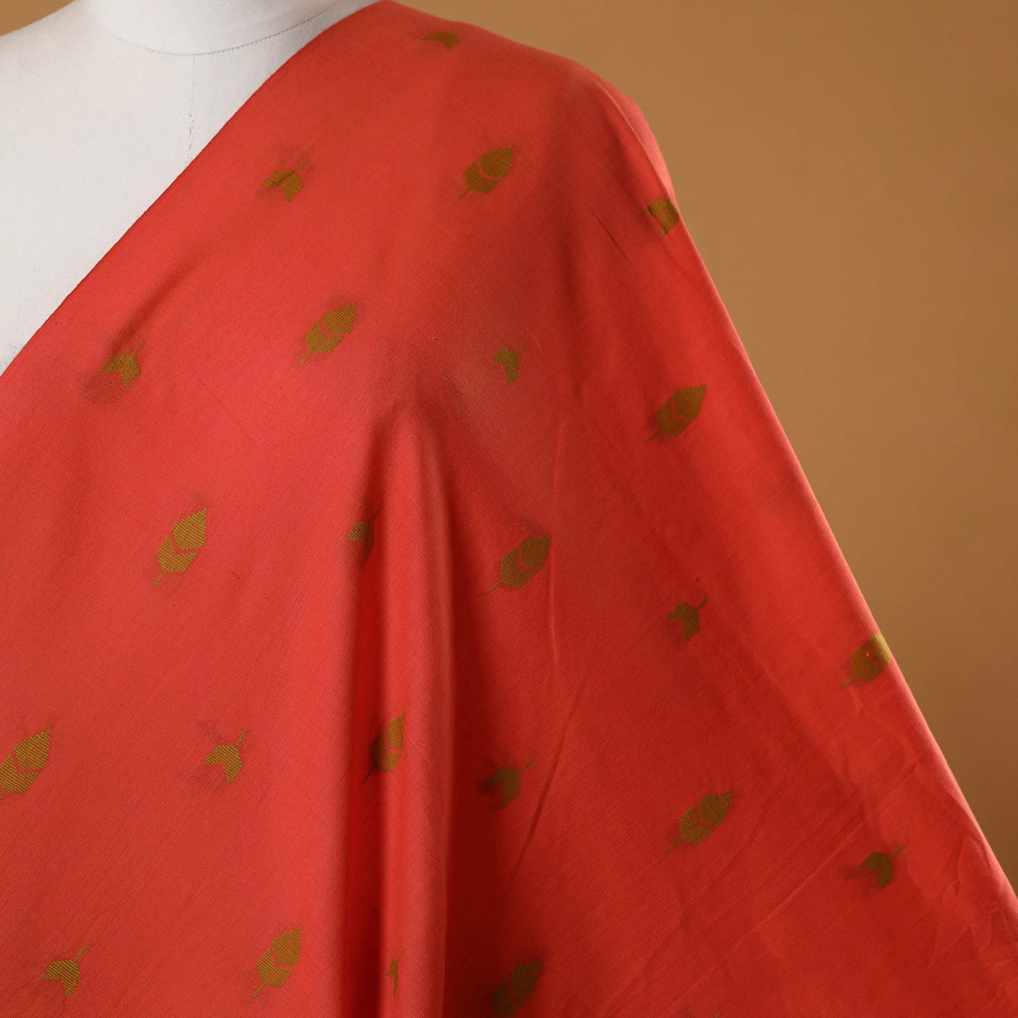 Red - prewashed cotton jacquard fabric 04 - handcrafted