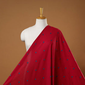 Red - prewashed cotton jacquard fabric 05 - handcrafted