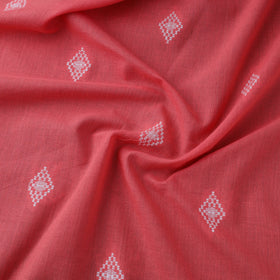 Red Prewashed Cotton Jacquard Fabric