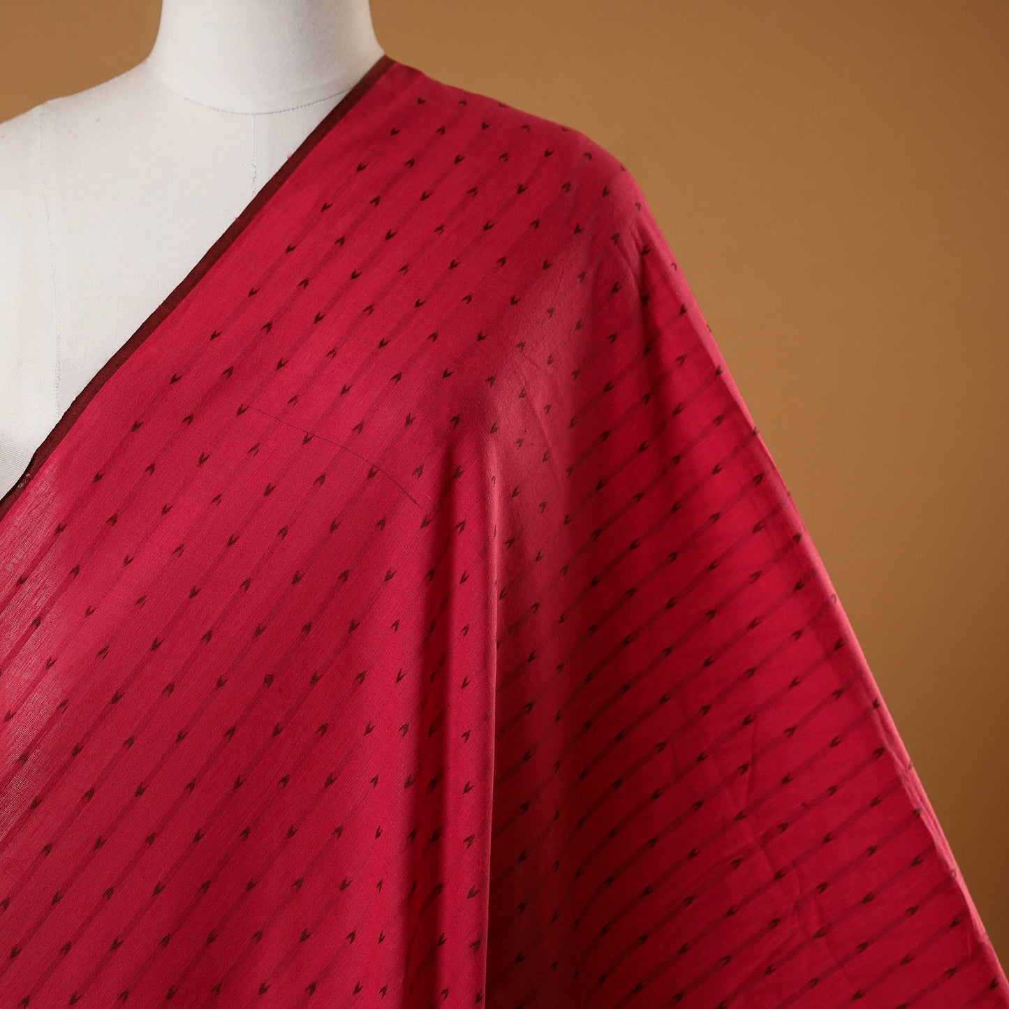 Red - prewashed cotton jacquard fabric 05 - handcrafted