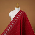 Red - prewashed cotton jacquard fabric 07 - handcrafted
