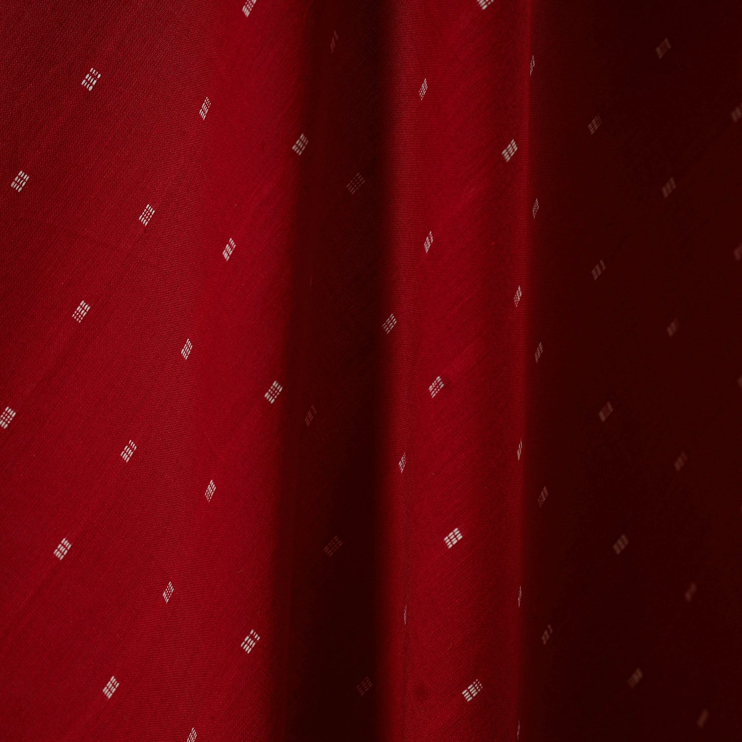 Red - prewashed cotton jacquard fabric 07 - handcrafted