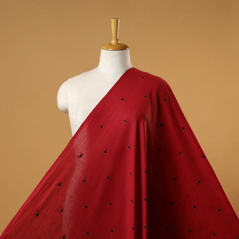 Red - prewashed cotton jacquard fabric 11 - handcrafted