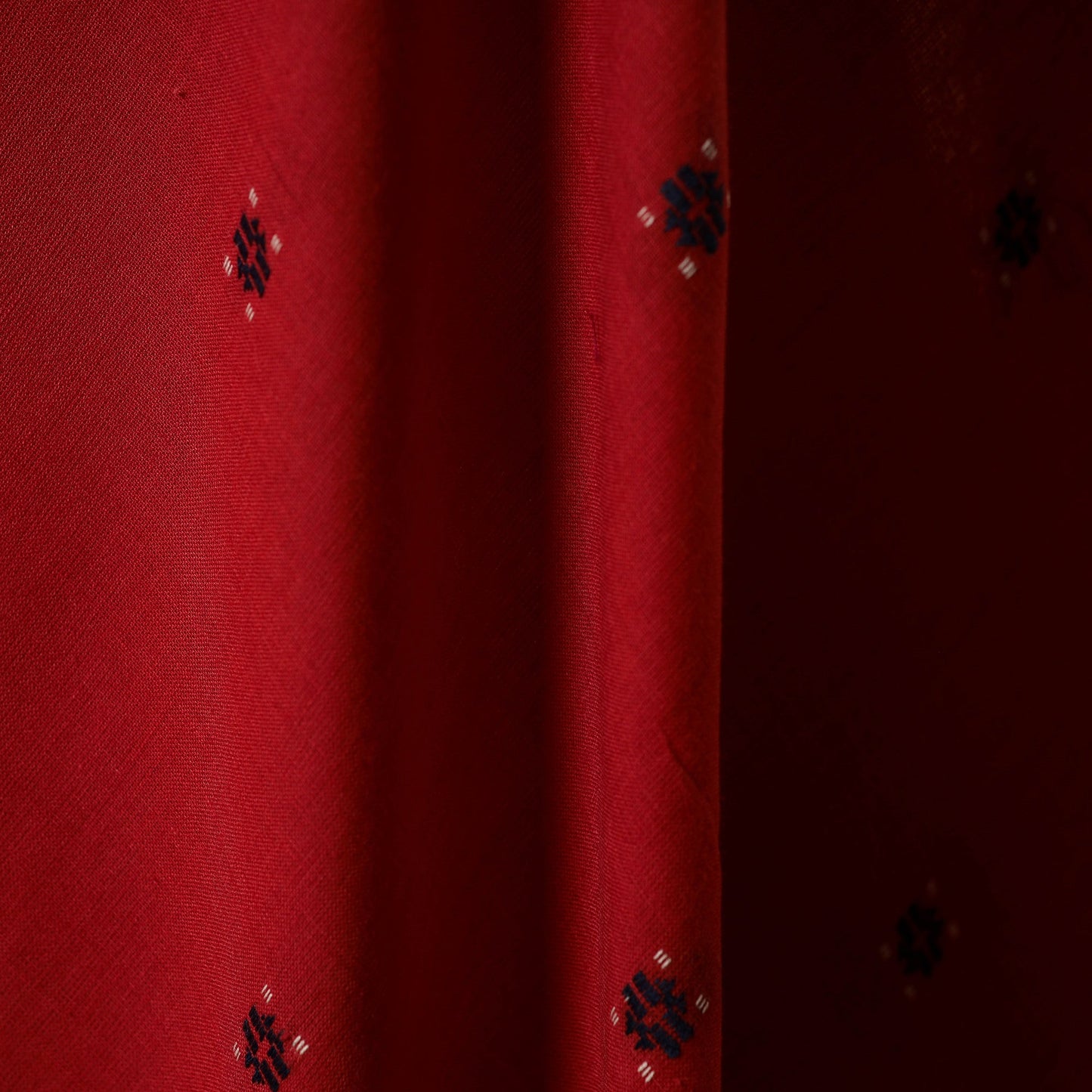 Red - prewashed cotton jacquard fabric 11 - handcrafted