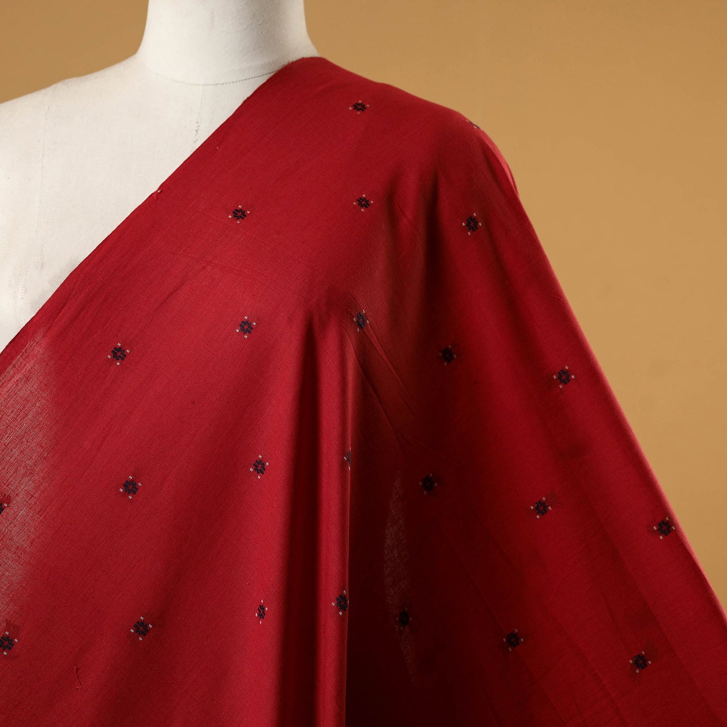 Red - prewashed cotton jacquard fabric 11 - handcrafted