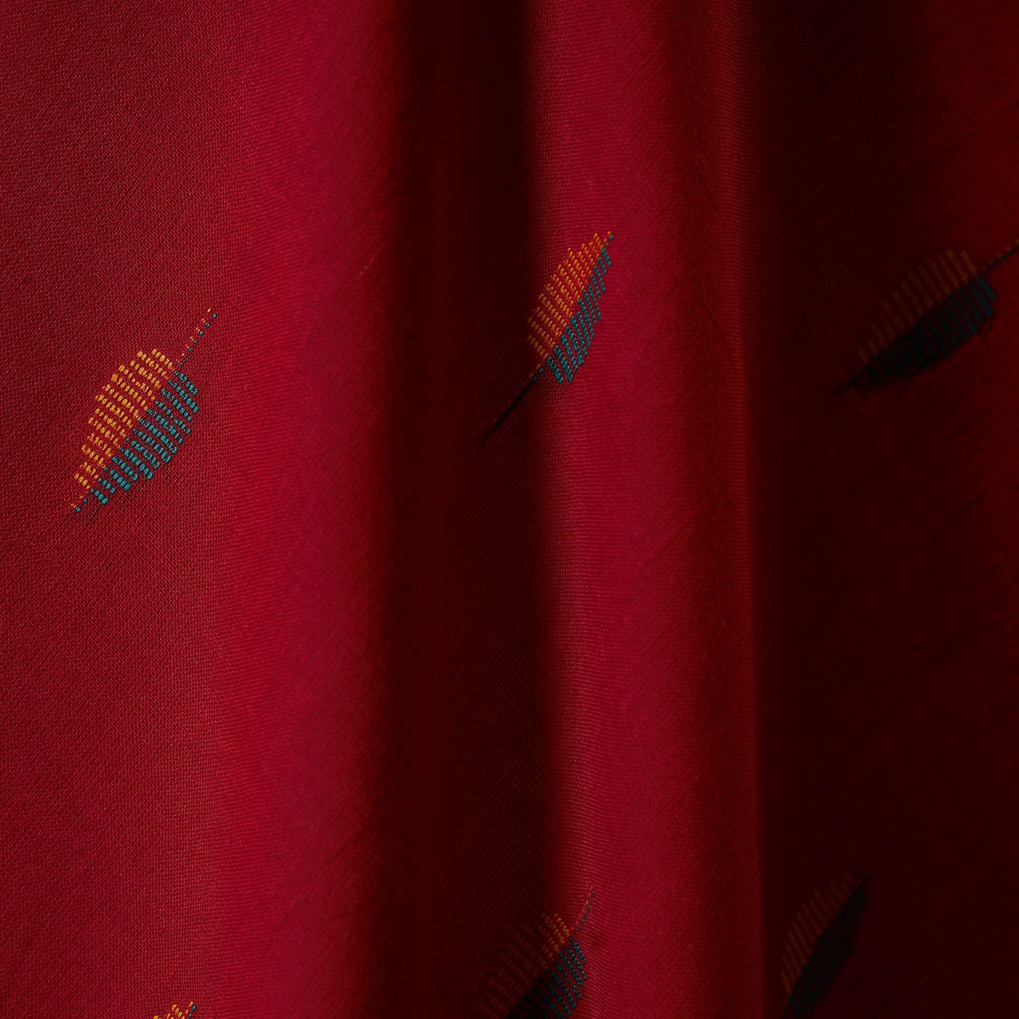 Red - prewashed cotton jacquard fabric 13 - handcrafted