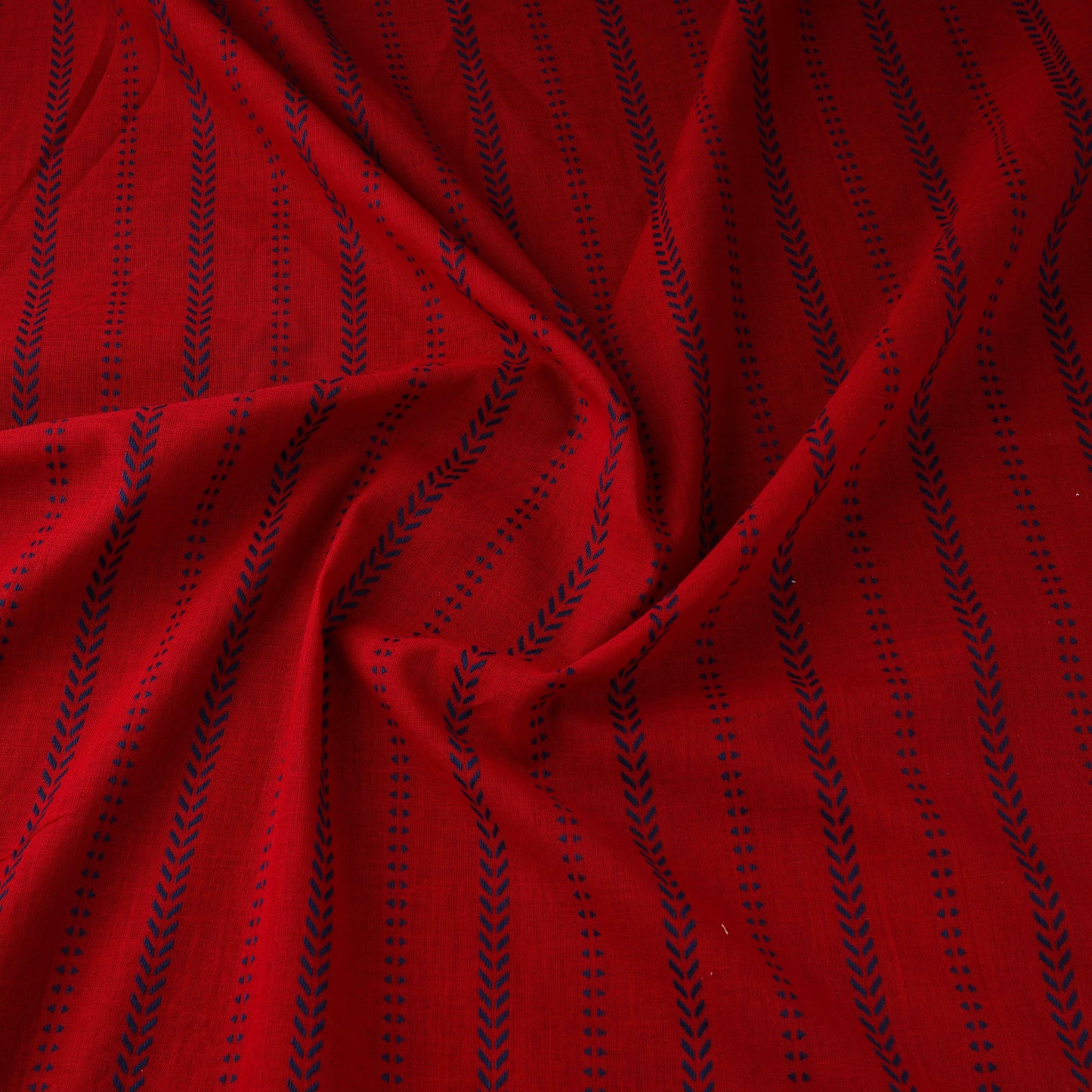 Red Prewashed Cotton Jacquard Fabric