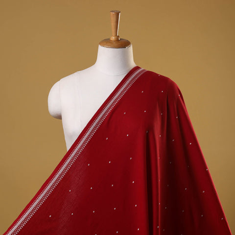 Red Prewashed Cotton Jacquard Fabric