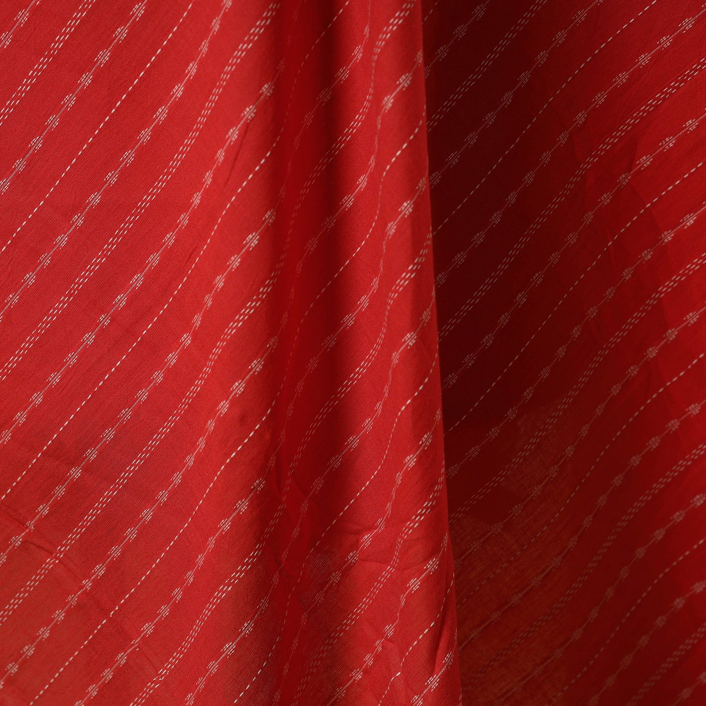 Red - prewashed cotton jacquard fabric 22 - handcrafted