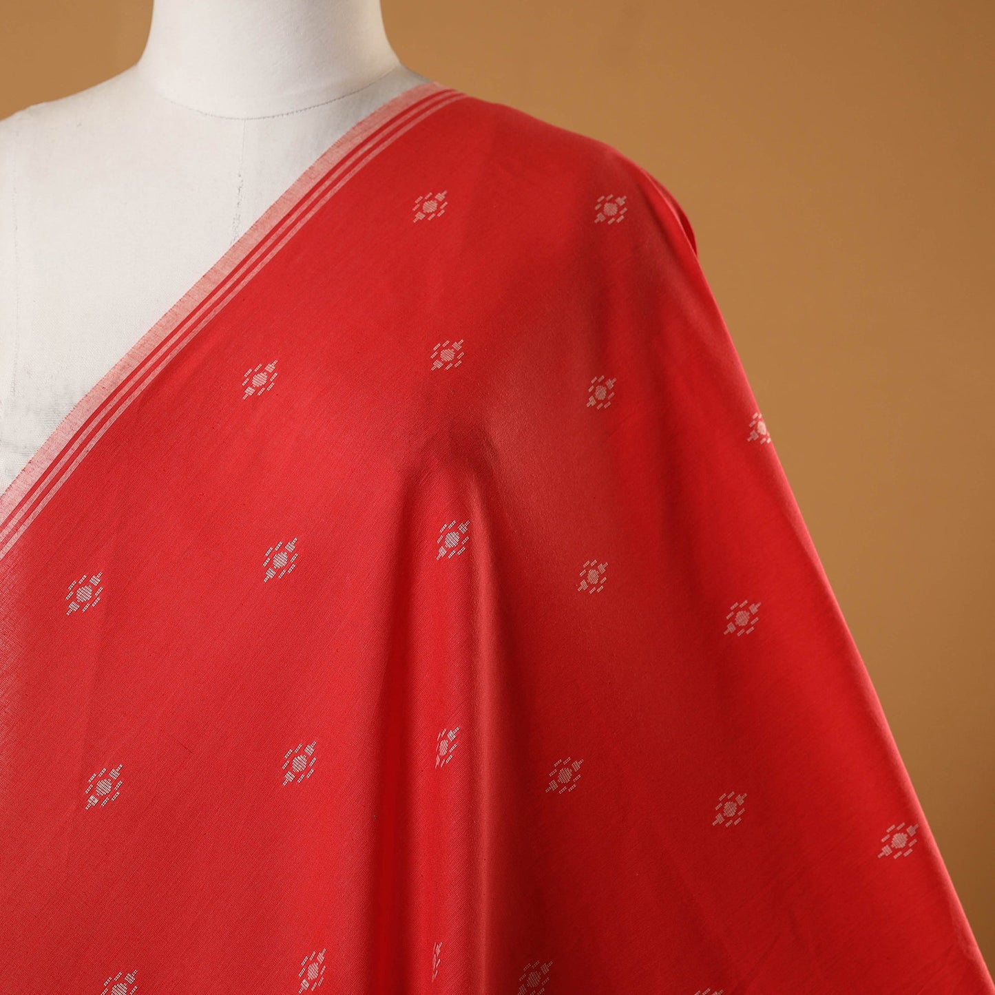 Red - prewashed cotton jacquard fabric 26 - handcrafted