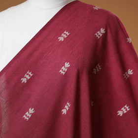 Red - prewashed cotton jacquard fabric 34 - handcrafted