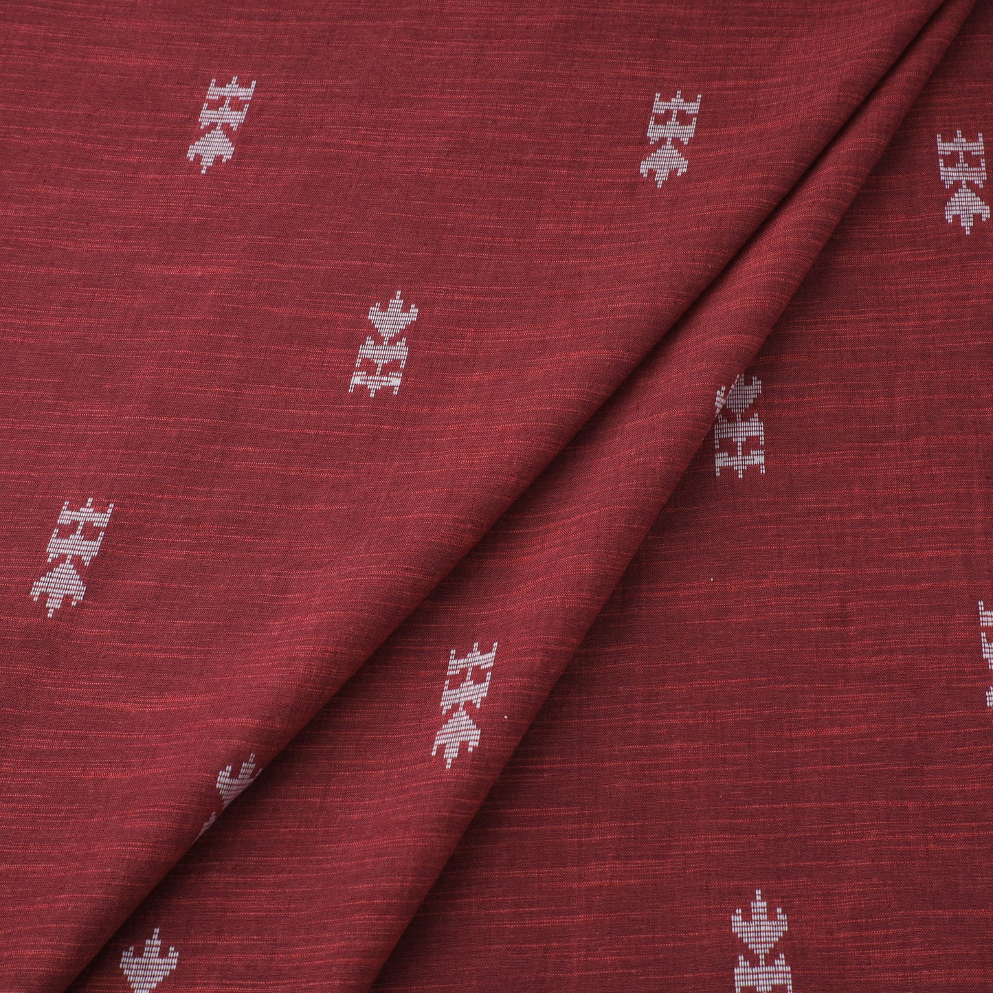 Red Prewashed Cotton Jacquard Fabric