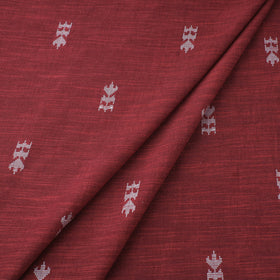 Red Prewashed Cotton Jacquard Fabric