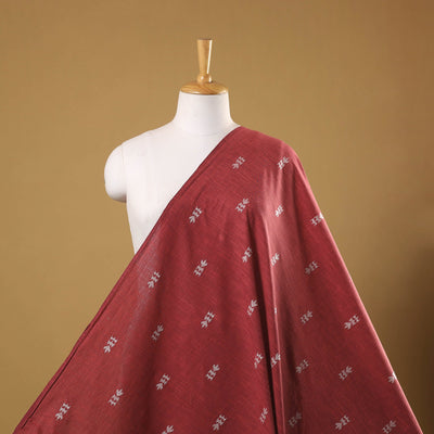 Red Prewashed Cotton Jacquard Fabric