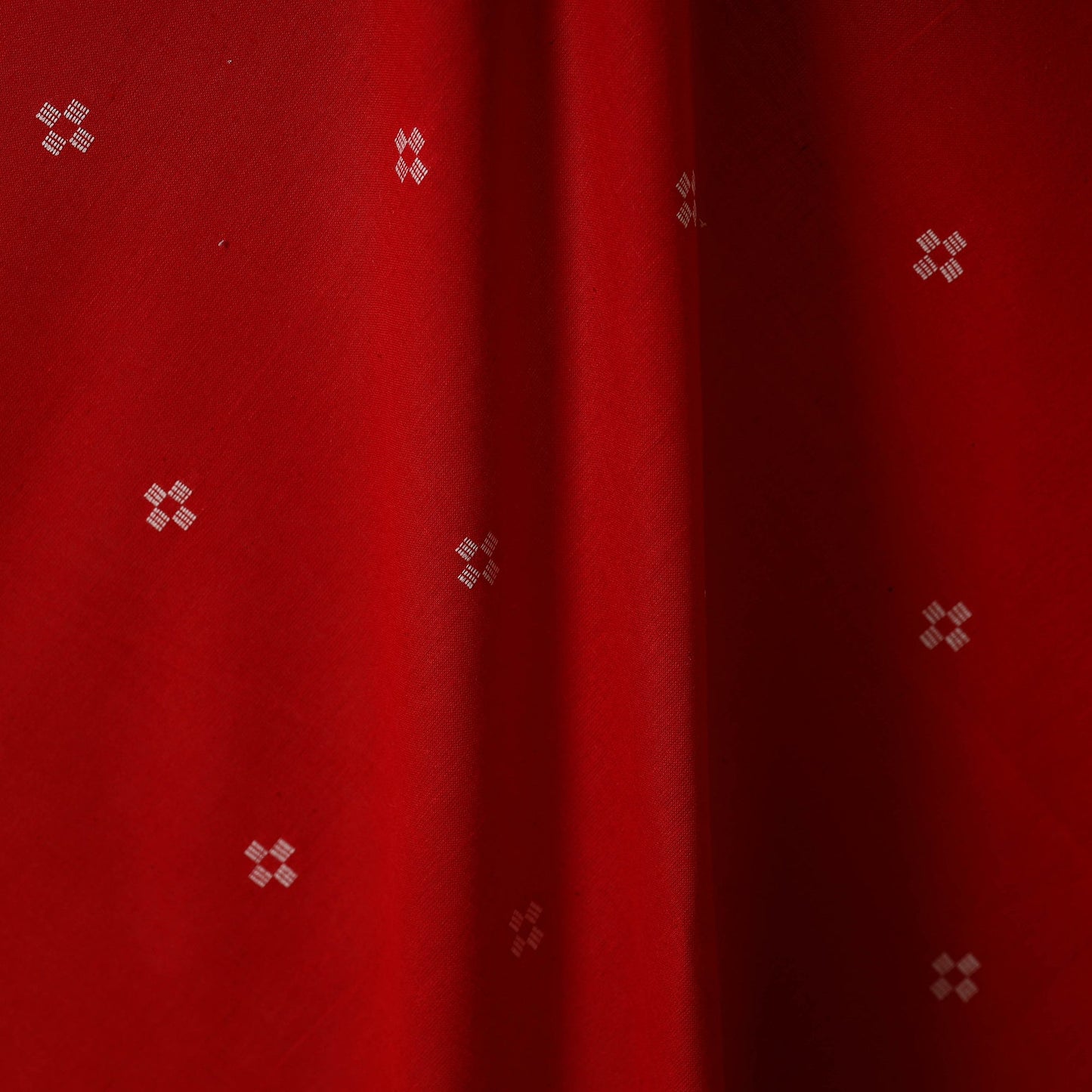Red - prewashed cotton jacquard fabric 39 - handcrafted