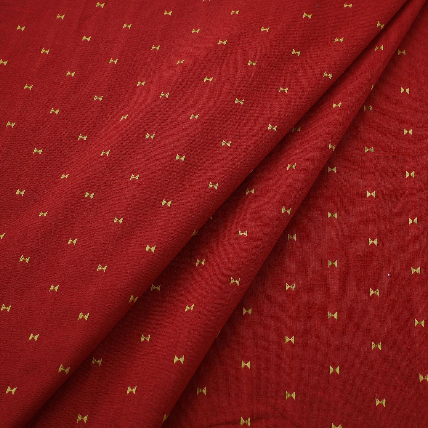 Red Prewashed Cotton Jacquard Fabric