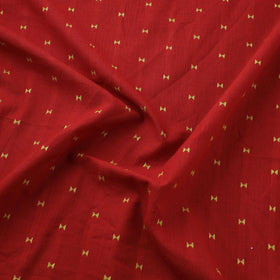 Red Prewashed Cotton Jacquard Fabric
