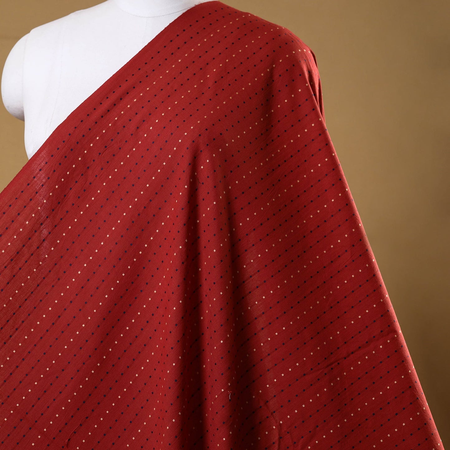 Red - prewashed cotton jacquard weave fabric 01