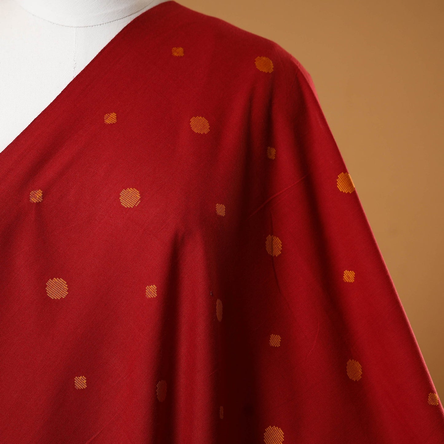 Red - prewashed cotton jacquard weave fabric 26