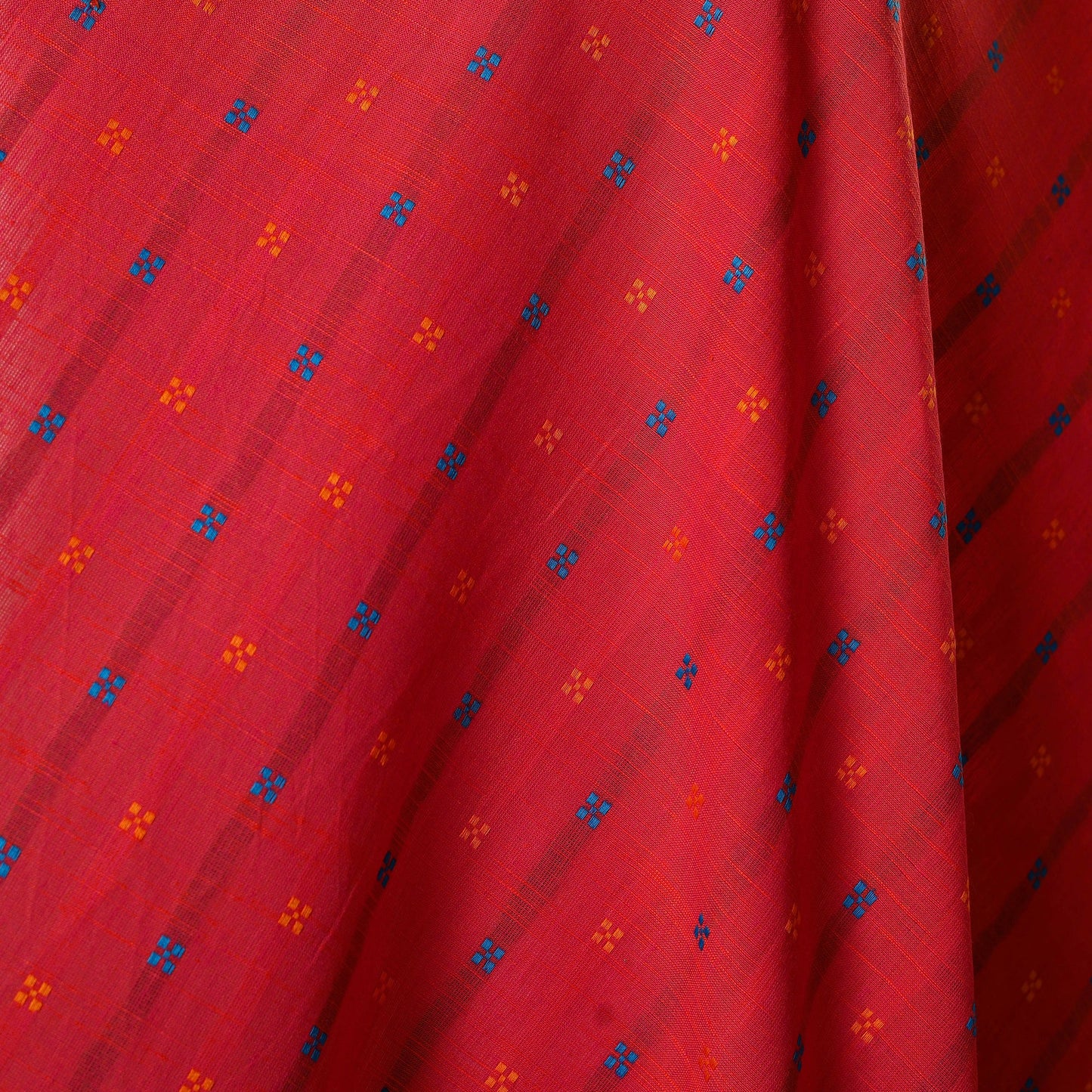 Red - prewashed cotton jacquard weave fabric 51