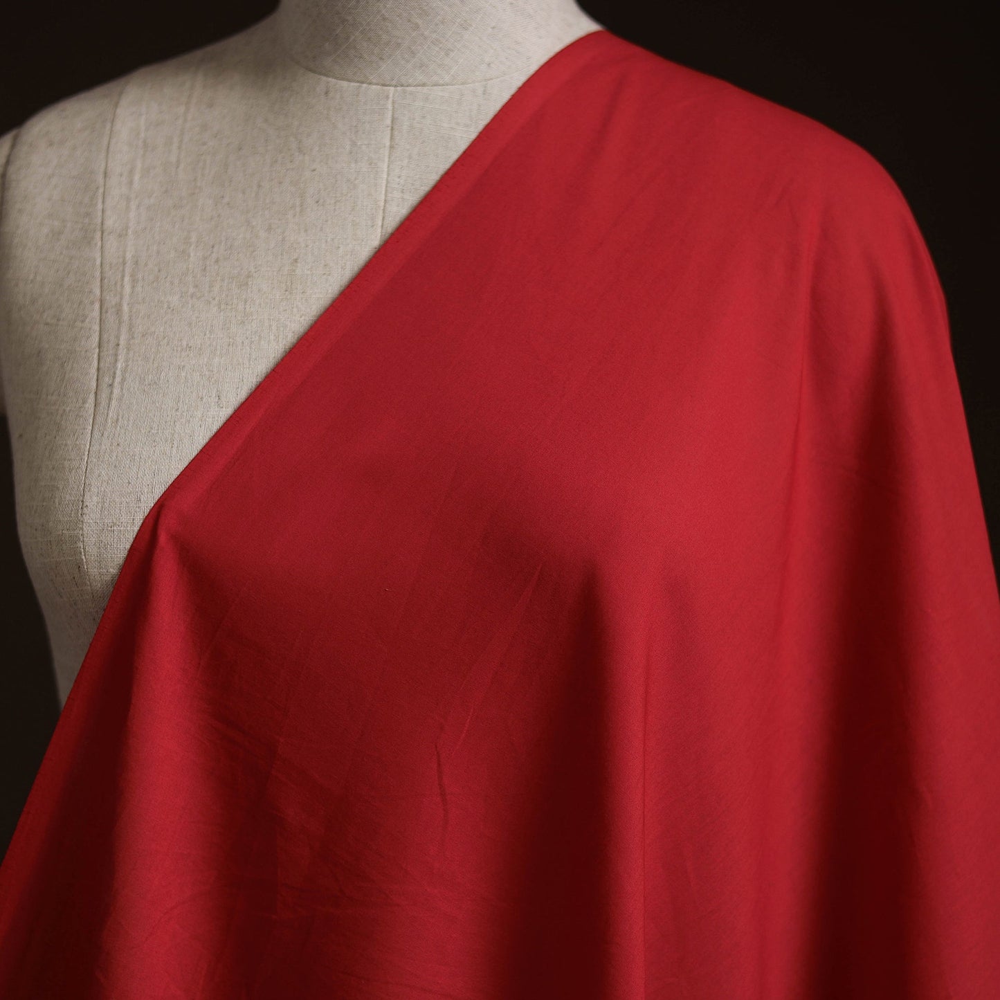 Red - prewashed cotton plain fabric 02 - handcrafted