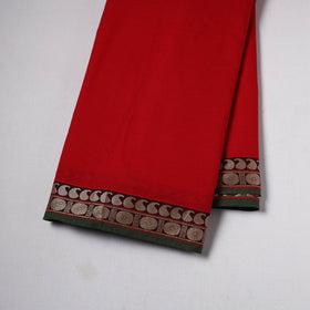 Red - prewashed cotton thread border dharwad fabric 01