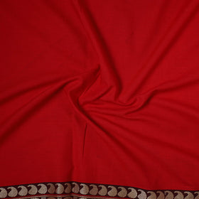 Red - prewashed cotton thread border dharwad fabric 01