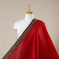 Red - prewashed cotton thread border dharwad fabric 01